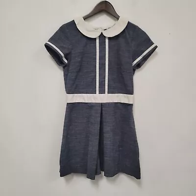 Alice + Olivia Womens Short Sleeve Dress Size M Blue Peter Pan Collar Buttons • $39.88