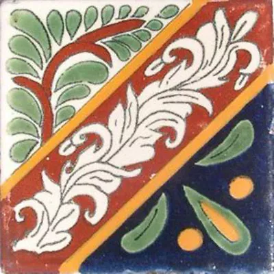 #C003) Mexican Tile Sample Ceramic Handmade 4x4 Inch GET MANY AS YOU NEED !! • $1.75