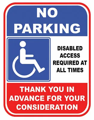 £1.80 • Buy Self Adhesive Sticker Notice No Parking Disabled Person Access At All Times*