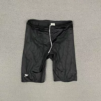 Speedo Jammer Shorts Mens Size 34 Black Satin Swim Sports Training Activewear • $24.71