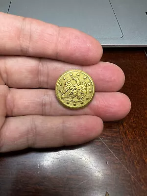 Pre Civil War Gilt Brass 1-Piece Navy Coat Button NA 62E. In Albert's Book • $120