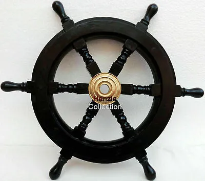 £30.62 • Buy 18  Brass Nautical Captain Maritime Wooden Ships Wheel Boat Ship Steering Pirate