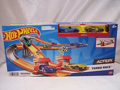 Hot Wheels Action Turbo Race Track Set 2 Vehicles Included Brand New! Sealed! • $18