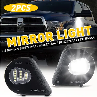6000K LED Side Mirror Puddle Lights For 10-19 Dodge Ram 1500 2500 3500 4500 5500 • $15.99