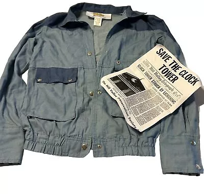 Back To The Future Marty McFly Chambray* Men's XS * INCL. FLYER * Jacket Button • $59.99