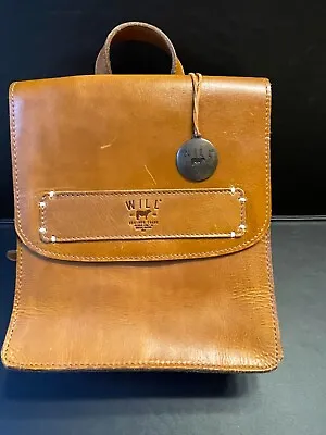 WILL Leather Goods ~ Woman Brown Backpack Purse W/ Side Zipper ~ • $125