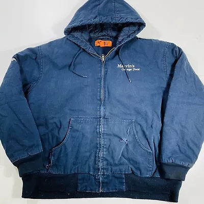 Vintage 90s Blue Hooded Utility Full Zip Jacket Removable Liner Sz XL USA Logo'd • $5