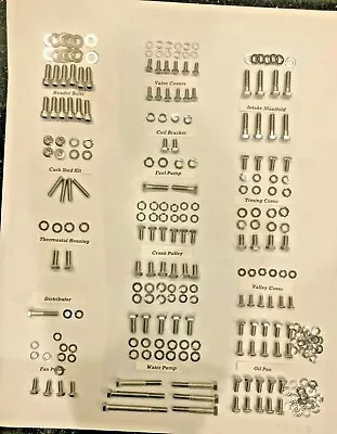 383 400 440 Fits Dodge ENGINE BOLTS KIT BIG BLOCK STAINLESS STEEL HEX SS Bolts • $99.66