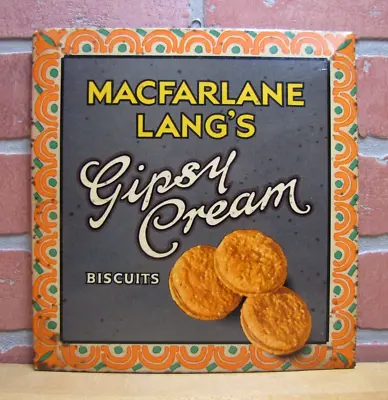 MACFARLANE LANG'S GIPSY CREAM BISCUITS Anique Advertising Sign TOC Country Store • $295