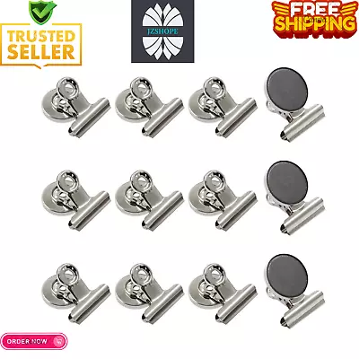 Magnetic Clips - 12Pcs - Heavy Duty Strong Magnets With Clips - Whiteboard Frid • $9.85