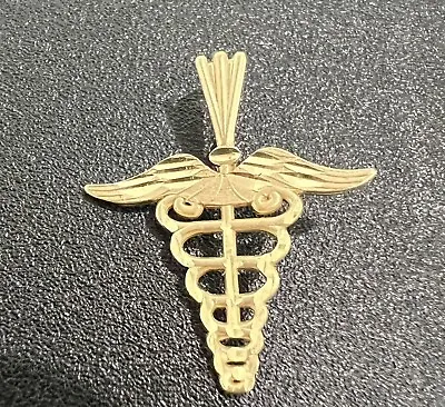 Michael Anthony 14k Yellow Gold Diamond Cut Caduceus Medical Pendant 1” • $68.99