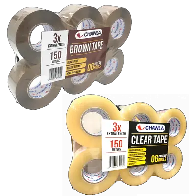 Packing Tapes Tape Rolls Extra Long Clear Strong Parcels  48mm X 150m ✔3 X EXTRA • £8.95