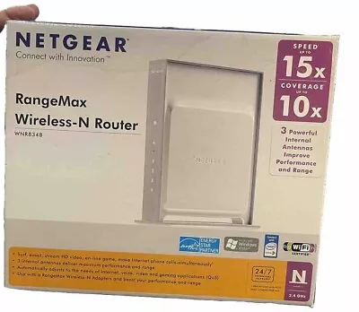 NETGEAR WNR834B-100NAS Rangemax Next Wireless N Router; New In Box • $21.87