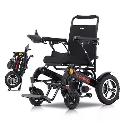 Lightweight Mobility Chair Folding Electric Power WheelchairGLOSS BLACK • $1174