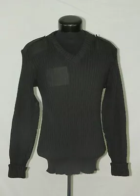Brigade Quartermasters 42 Wool Sweater Black Made England Wooly Pully Military  • $39.99