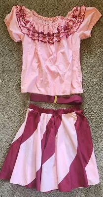 Vintage Partners Please Malco Modes Square Dancing Skirt & Shirt Size L • $19.99