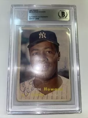 Elston Howard Signed 1957 Topps Card #82 Beckett Slabbed New York Yankees FC • $349.99