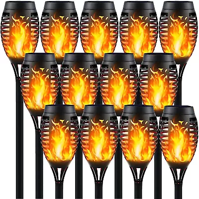 12 PACK Flickering Solar Lights Flame Torch Outdoor Landscape Garden Yard Lights • $23.59