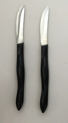 $72 • Buy Cutco 1759 Black Handle Steak Knives Set Of 2 Serrated Marbling