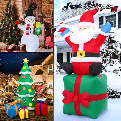 $49.99 • Buy Inflatable Christmas Yard Lawn Indoor Decorations Santa Claus Snowman Xmas Tree