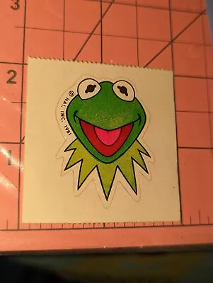 VINTAGE Hallmark Sticker Kermit The Frog Muppets Cartoon Frog 2 Inch Square • $3.25