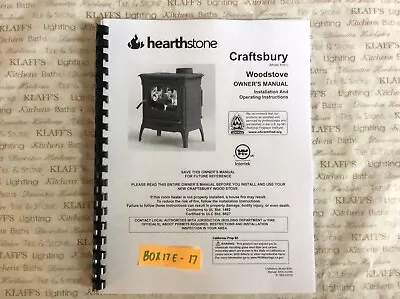 Hearthstone Craftsbury 8391 Woodstove Operation Owners Parts Manual  • $12.95