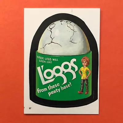 1986 Wacky Packages Loggs #57 Topps Album Sticker Leggs Satire • $2.49