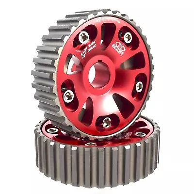 2x Red Performance Cam Shaft Gear Pully For Honda Acura B16A B18C Engines • $91.95