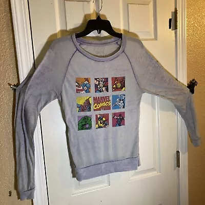 Marvel Comics Women XS EXTRA SMALL SWEATSHIRT Fun Lightweight Thin Retro Graphic • $12