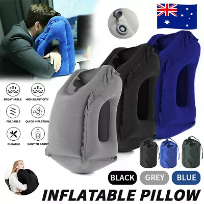 $22.50 • Buy Inflatable Air Cushion Travel Pillow For Airplane Office Nap Rest Neck Head Chin