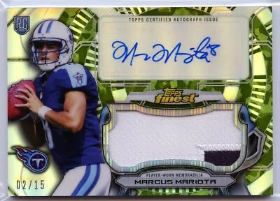 2015 Topps Finest MARCUS MARIOTA 2-color Patch RPA Camo Refractor Auto RC #2/15 • $59.99