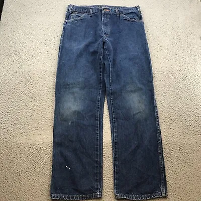 Dickies Jeans Adult 36x32 Blue Solid Denim Straight Leg Mens 45408 • $19.99