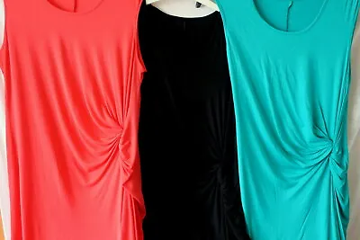 £6.25 • Buy M&s Soft Jersey Summer Dress Jade Black Coral Beachwear Cover Up Seconds Uk 8-20