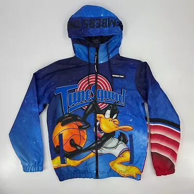 Members Only Jacket Mens Medium Blue Space Jam Lightweight Full Zip Hooded Coat  • $2.49