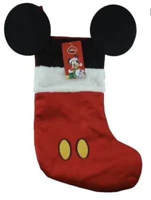 🎄NWT Disney Mickey Mouse 18” Velour Christmas Stocking With Plush Cuff • $10.99