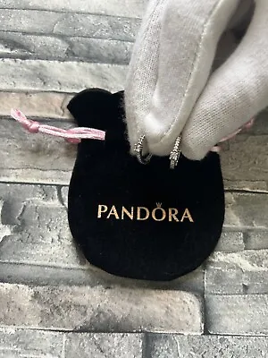 Authentic Pandora Sterling Silver Sparkling Hoop Earrings 299406C01 • £19.99