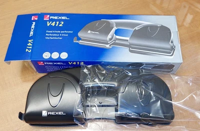 £10 • Buy Rexel V412 4 Hole Punch Black 12 Sheet Capacity And Jam-Free Mechanism NEW