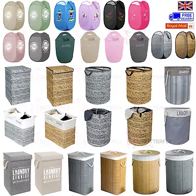 Laundry Diamante Washing Dirty Clothes Basket Bin Foldable Storage Bag Hamper  • £6.95