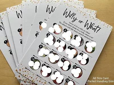 10 Gold Willy Or What Hen Party Game Cards Includes Answer Card - Great Fun • £4.99