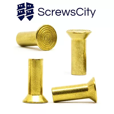 Solid Brass Countersunk Head Rivets DIN 661   M2 M3 M4 M5 M6 • £1.67