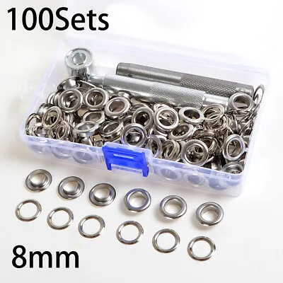 8MM Eyelet Punch Die Tool Set Leather Craft Banner Kit Eyelets Grommet Washer • £6.99