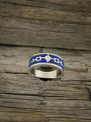 Size 12-925 Sterling Silver & Lapis Lazuli Hiawatha Ring Indigenous Design... • $58.39