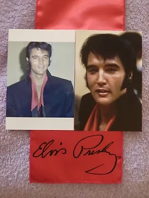 Elvis Presley Signature Red Scarf And 1969 Press Conference Photos Lot 3 • $30