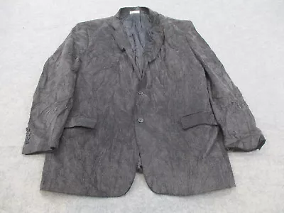 Pronto Uomo Blazer Mens 48 R Gray 2 Button Jacket Sport Coat Corduroy Adult • $23.97