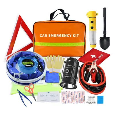 Auto Emergency Kit Set Car Tool Bag Vehicle Safety Kit Portable Roadside Temroad • $56.99