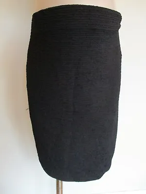 Dorothy Perkins Maternity Black Textred Work Pencil Short Skirt Size 12 • £1.99