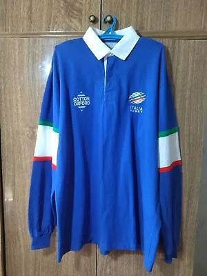 Italy National Team Cotton Oxford Rugby Shirt Home 1998/1999 Jersey Men Size XL • £156