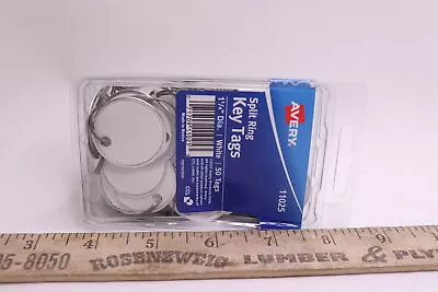 (50-Pk) Avery Rim Key Tags Card Metal White 11025  • $3.13