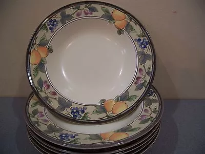 Mikasa Intaglio Garden Harvest CAC29 9  Rimmed Bowl Pasta SALAD SOUP SET 6 • $26.99