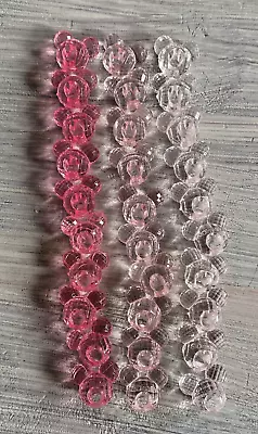 30 Disney Parks Mickey Mouse Icon Faceted Loose Beads Pink & Clear • $12